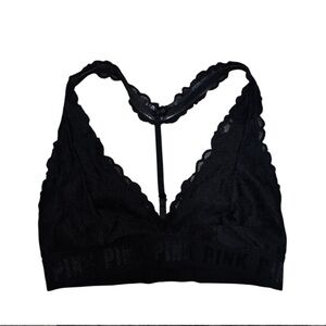 PINK Victoria's Secret Black Scalloped Bra